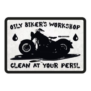 Oxford Garage Metal Sign: "Oily Biker's Workshop" - Image 1