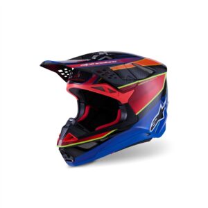 Alpinestars Supertech S-M10 Motocross Helmet Era Blue/Red/Yellow Fluoro Gloss - Image 1