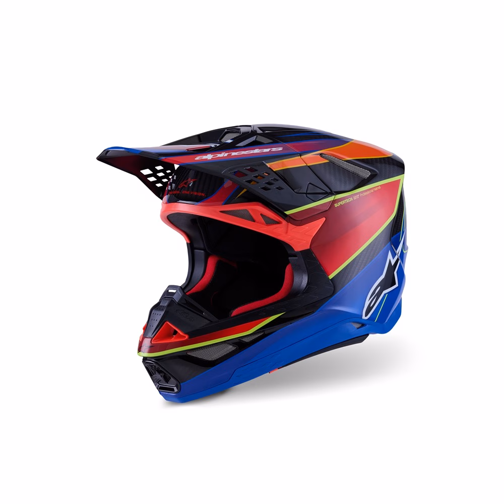 Alpinestars Supertech S-M10 Motocross Helmet Era Blue/Red/Yellow Fluoro Gloss