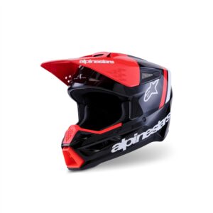 Alpinestars S-M3 Radium Motocross Helmet Black/Red Fluoro/White Gloss - Image 1