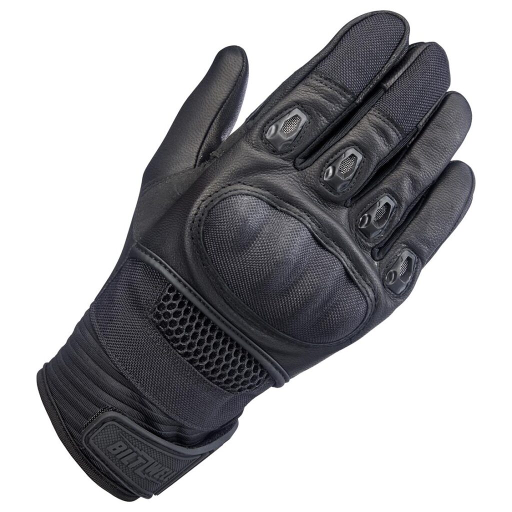 Biltwell Bridgeport Textile Road Gloves Black Out