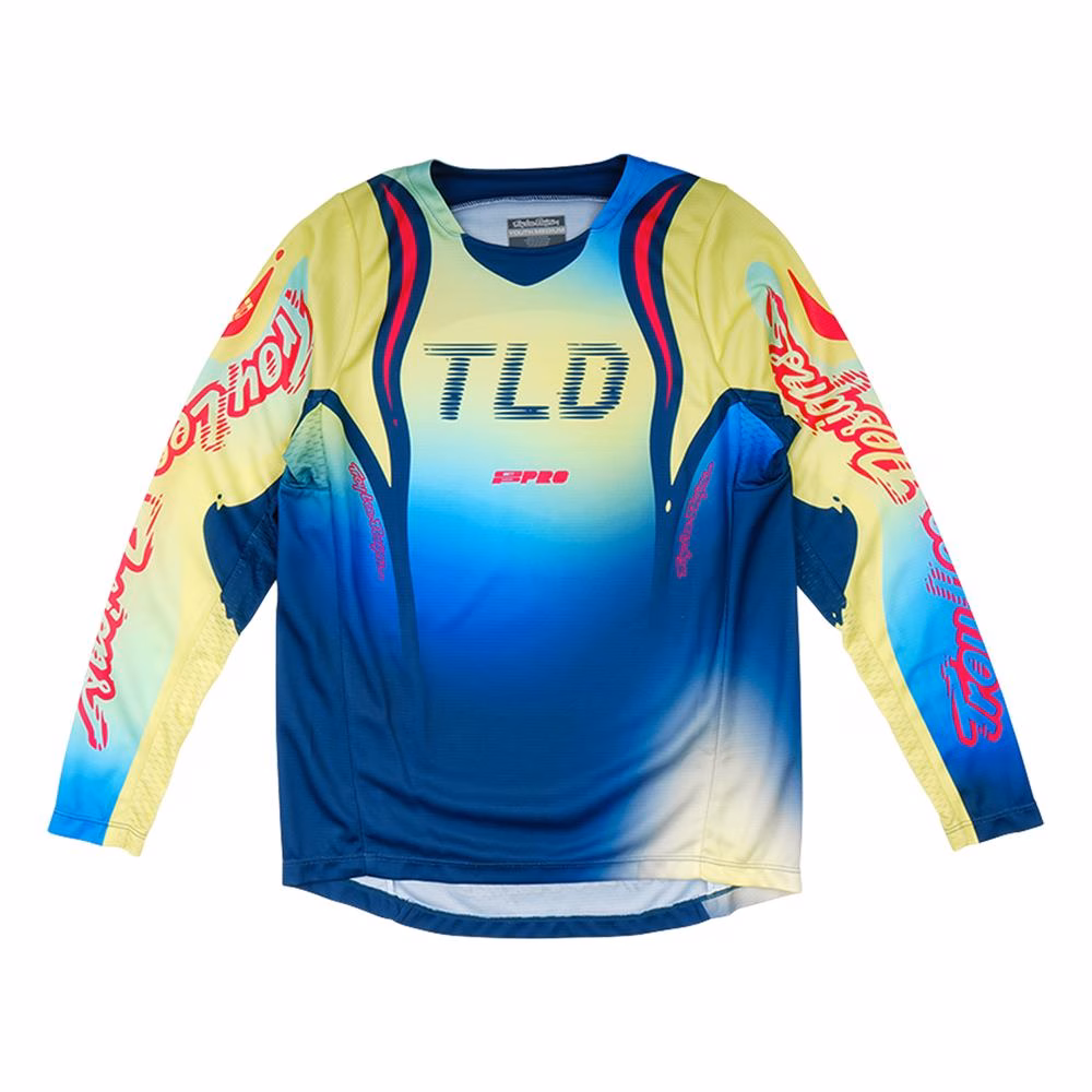 Troy Lee Designs GP Pro Drip Motocross Jersey Youth Glo Yellow/Dark Navy