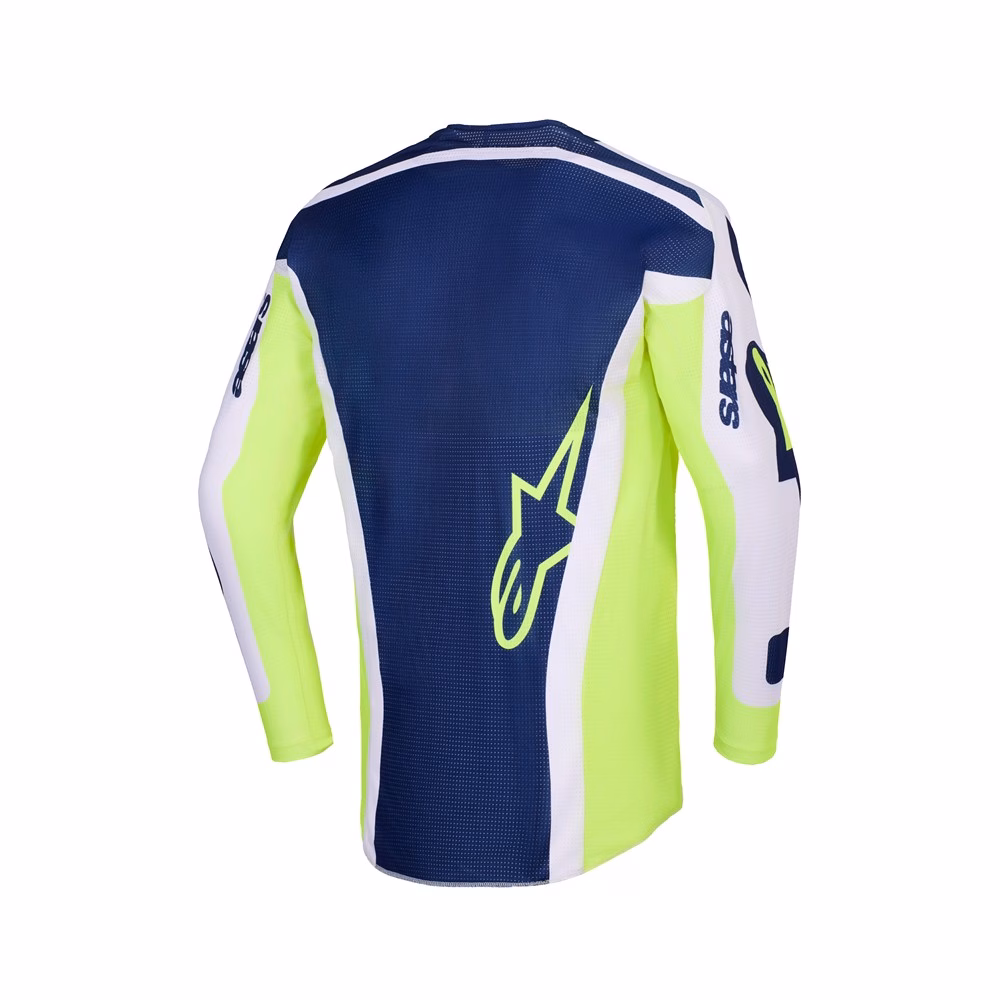 Alpinestars Racer Air Riway Motocross Jersey Light Gray/Yellow Fluoro/Blue