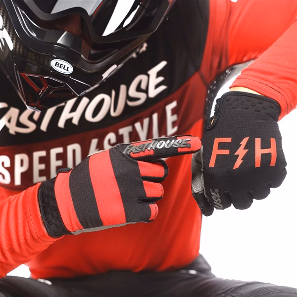 Fasthouse Speed Style Akin Motocross Glove, Black/Red