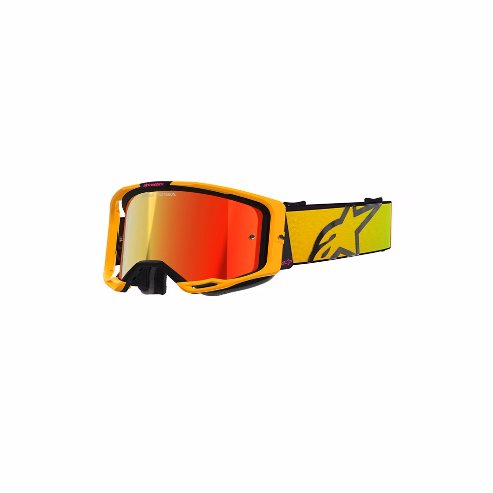 Alpinestars Vision 8 Corp Motocross Goggle Yellow/Pink - Mirror Red Lens