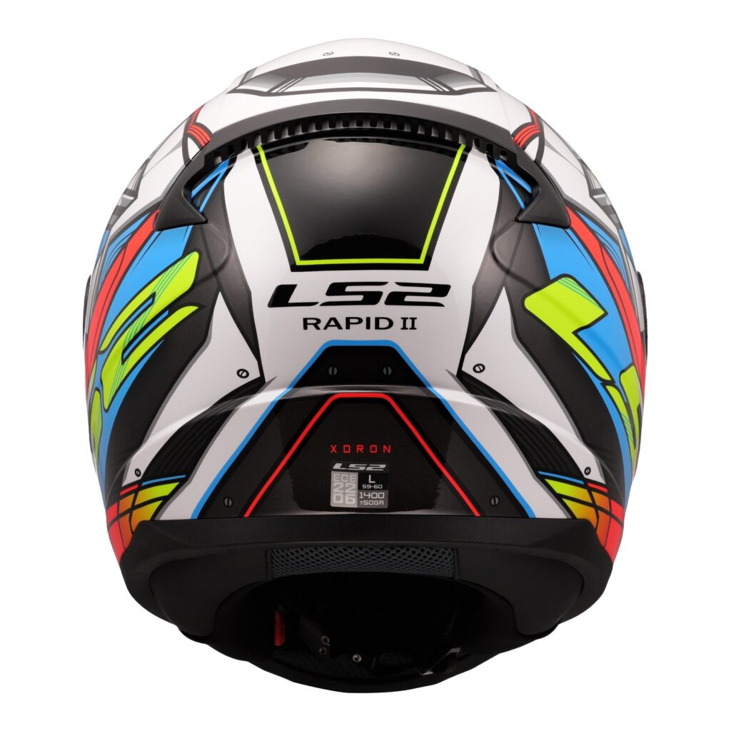 LS2 FF353 Rapid II XDron Road Helmet - White / Hi-Vis Orange / Blue