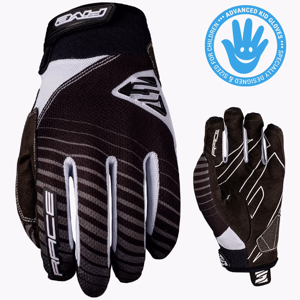 FIVE Race Kids BMX Gloves Black/White