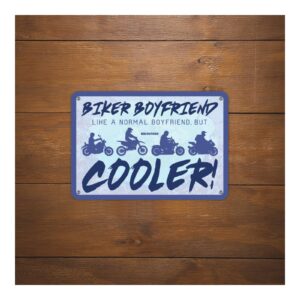 Oxford Garage Metal Sign: "Biker Boyfriend Cooler" - Image 2