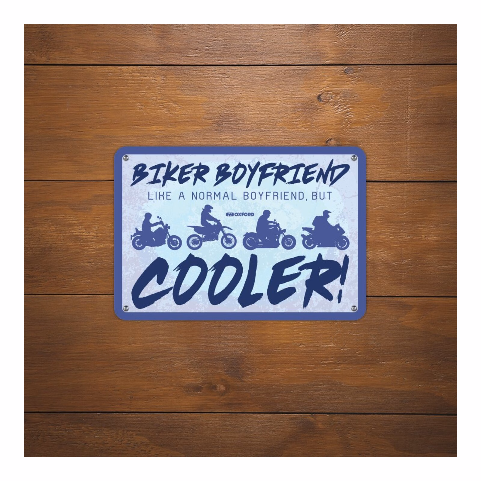 Oxford Garage Metal Sign: "Biker Boyfriend Cooler" - Image 2