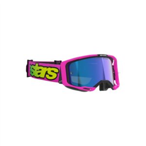 Alpinestars Vision 8 Vista Goggle Pink Fluoro/Yellow Fluoro - Mirror Blue Lens - Image 3