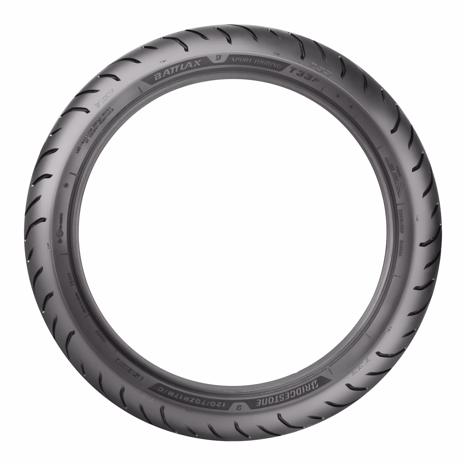 Bridgestone Battlax T33 Sport Touring Tyre Front 120/70x17 (Radial) - Image 2