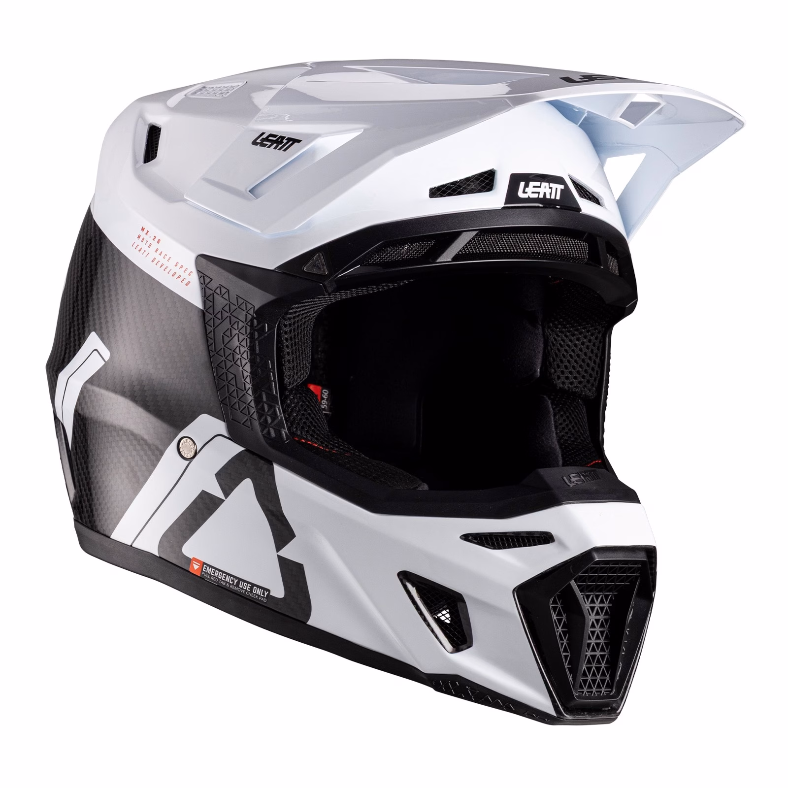 Leatt 9.5 Motocross Helmet Kit Carbon / White - Image 1