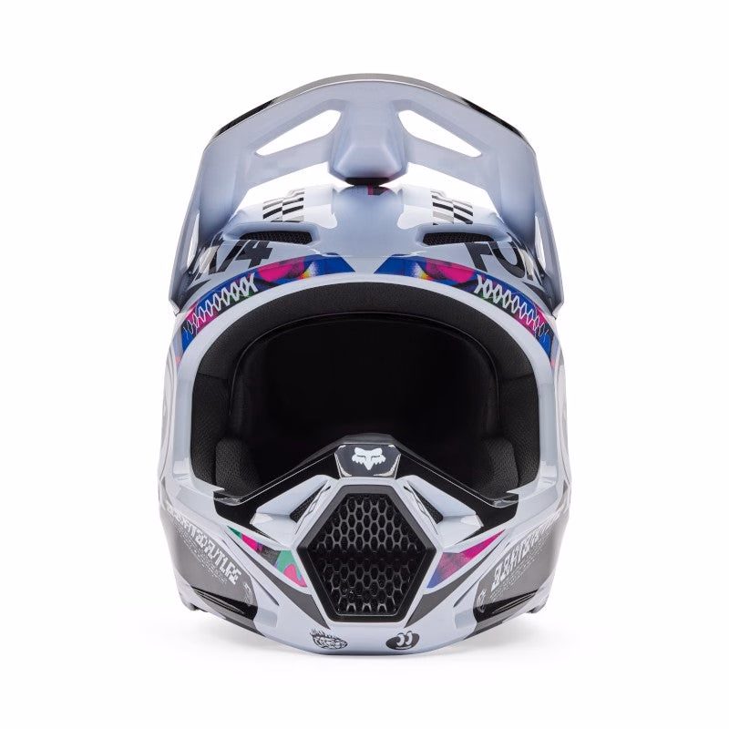 Fox V1 Image Cosmo Motocross Helmet White/Black