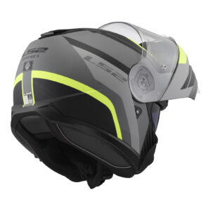 LS2 FF908 Strobe II Monza Flip Front Helmet Matte Black / Hi-Vis Yellow - Image 8