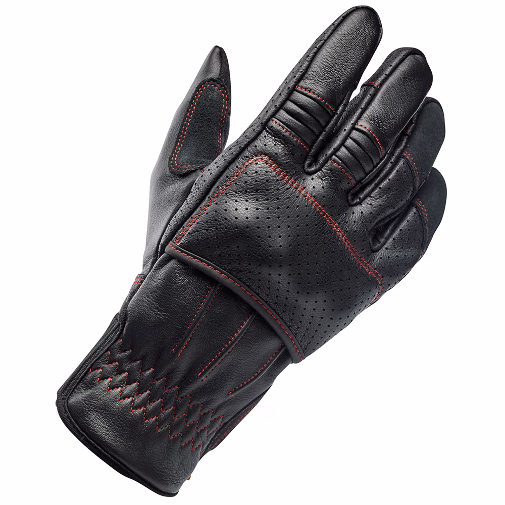 Biltwell Borrego Leather Road Gloves Redline