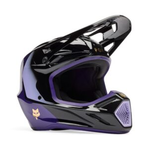 Fox V3 Drip Motocross Helmet Black/Purple - Image 2