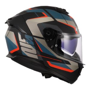 LS2 FF808 Stream II Road Helmet Matte Black / Blue - Image 3