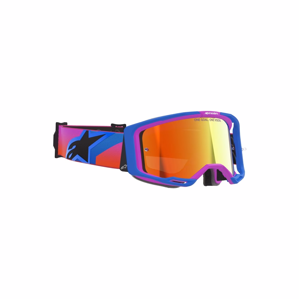Alpinestars Vision 8 Corp Motocross Goggle UCLA Blue/Purple/Orange - Mirror Red Lens
