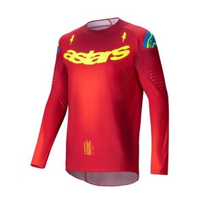 Alpinestars Supertech Maker Motocross Jersey Bright Red/Yellow Fluoro - Image 1