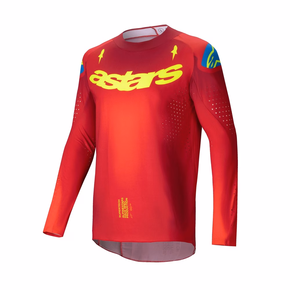Alpinestars Supertech Maker Motocross Jersey Bright Red/Yellow Fluoro