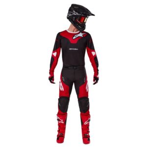 Alpinestars Racer Veil Motocross Jersey Black/Bright Red - Image 3