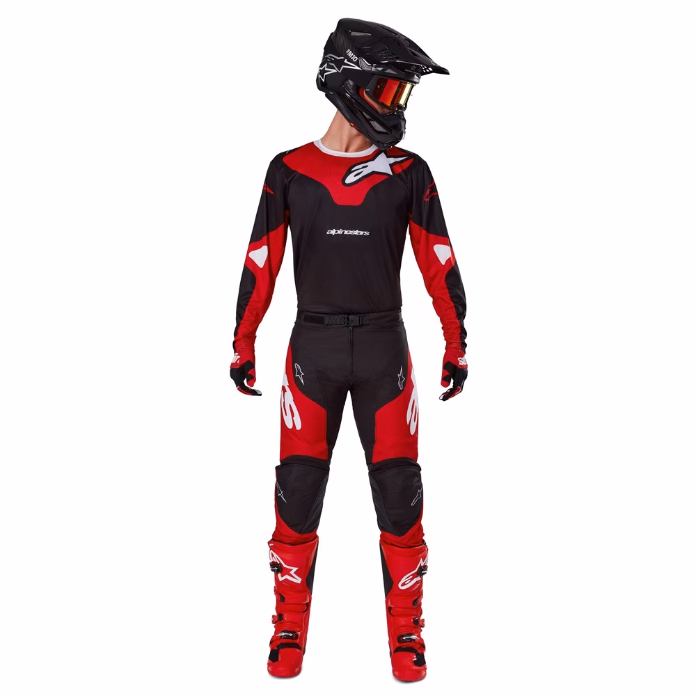 Alpinestars Racer Veil Motocross Jersey Black/Bright Red