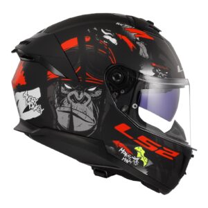 LS2 FF808 Stream II Angry Monkey Road Helmet Matte Black / Red - Image 11