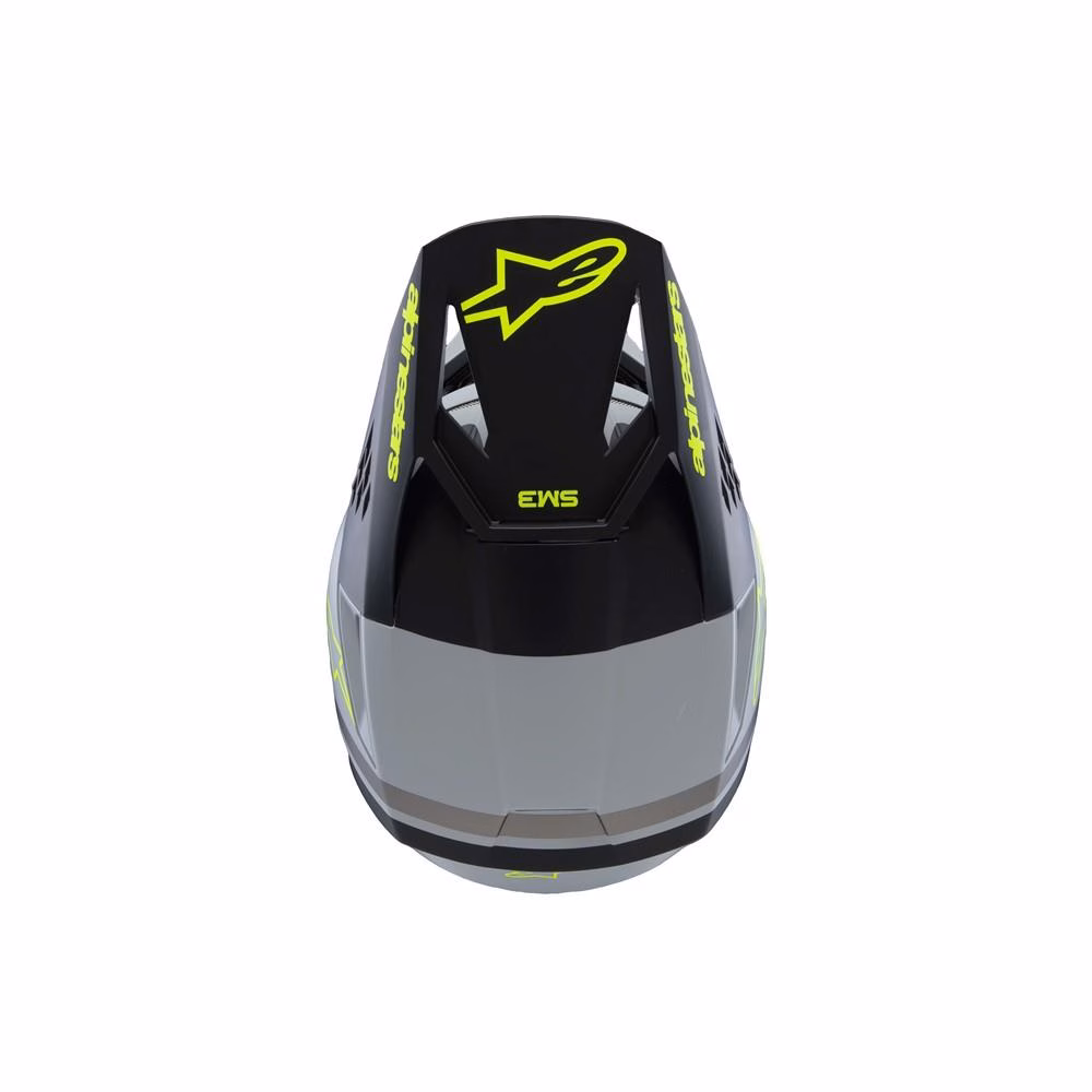 Alpinestars S-M3 Youth Motocross Helmet Radium Gray/Black/Yellow Fluoro Matte