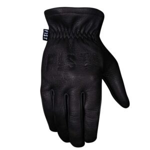 Fist The Rig Full Grain Leather Gloves Black - Image 1