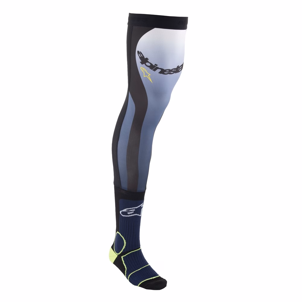 Alpinestars Knee Brace Socks Night Navy/Yellow Fluoro
