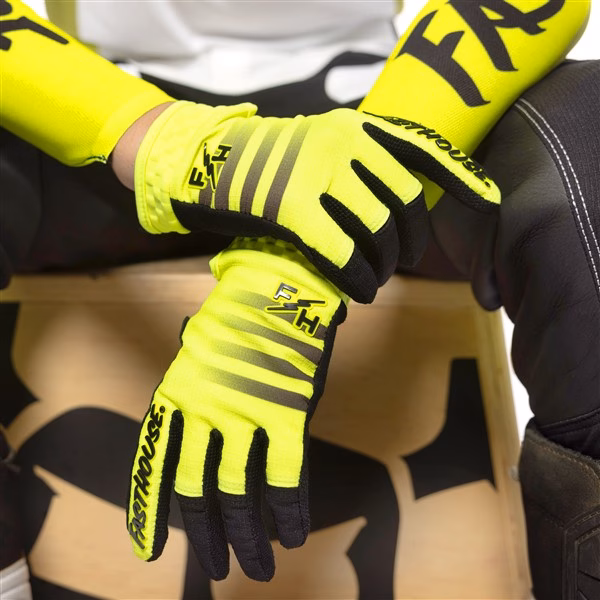 Fasthouse Elrod Hypersonic Motocross Gloves Youth High-Viz
