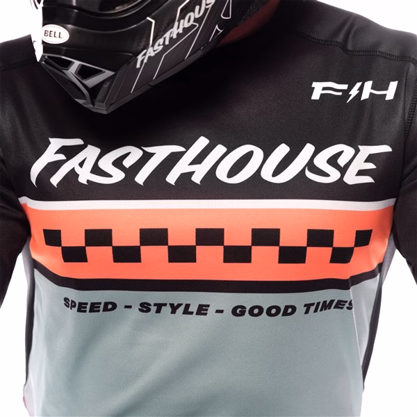 Fasthouse Elrod Formula Motocross Jersey, Oceanic Mint/Hyper Coral