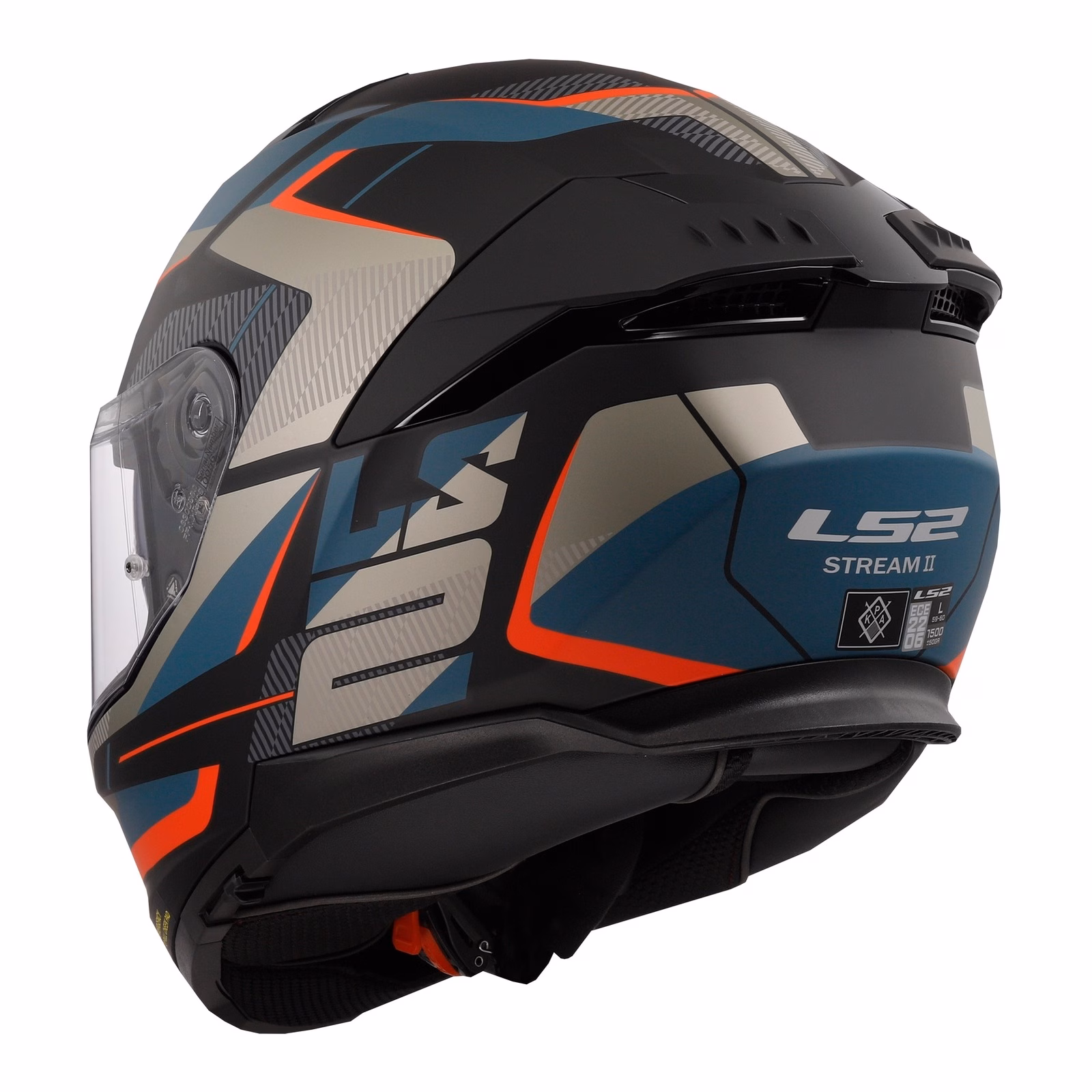 LS2 FF808 Stream II Road Helmet Matte Black / Blue - Image 5