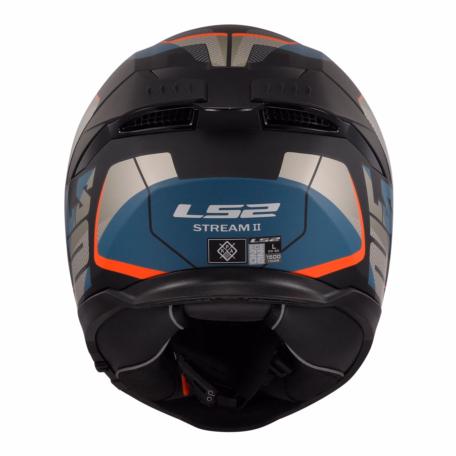 LS2 FF808 Stream II Road Helmet Matte Black / Blue - Image 6