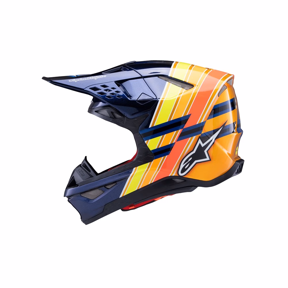 Alpinestars Supertech S-M10 TLD Edition Motocross Helmet Dark Blue/Orange/Yellow Fluoro/Red Gloss