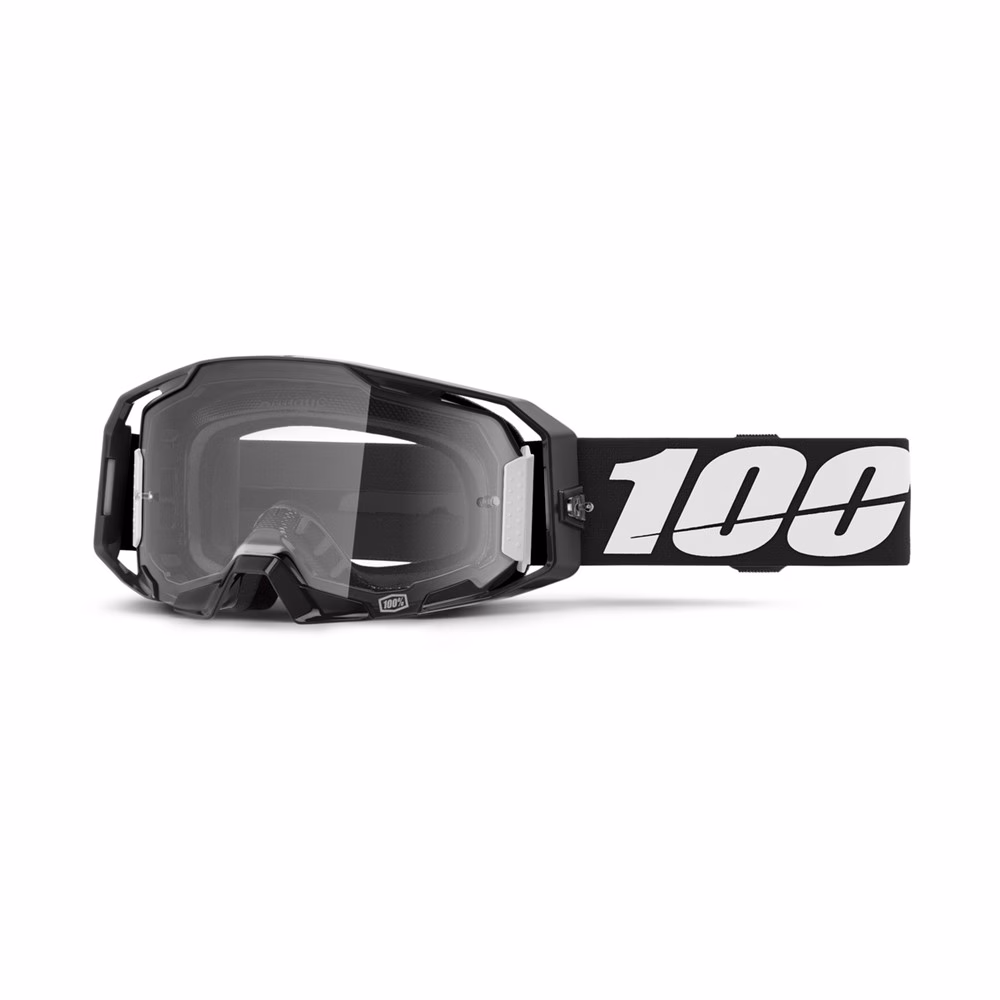 100% ARmatic Motocross Goggles Black - Clear Lens