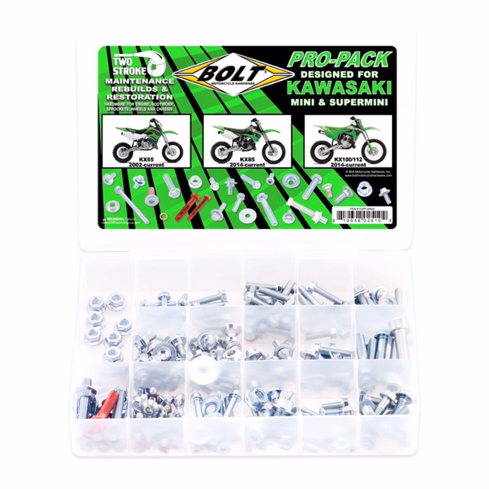 Bolt 2-Stroke Pro Pack for Kawasaki Mini ’02+ KX65, ’14+ KX85 / 100 / 112 - Image 1