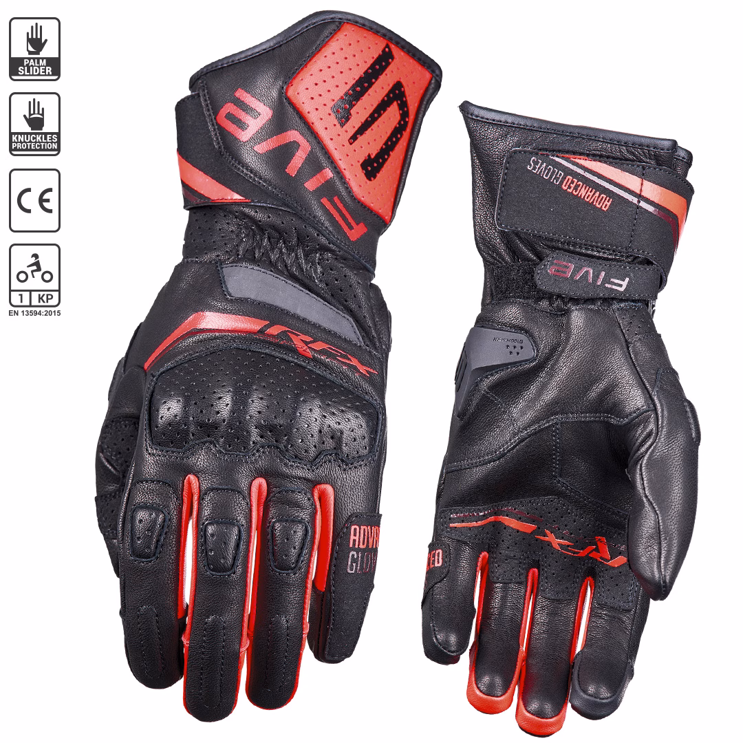Five RFX Sport EVO Road Gloves Black/ Fluo Red - Image 1
