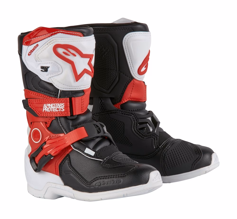 Alpinestars Tech-3S Motocross Boots Kids White/Black/Bright Red