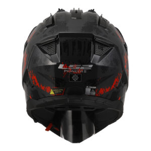LS2 MX702 Pioneer II Crazy Adventure Helmet Black / Grey / Red - Image 4