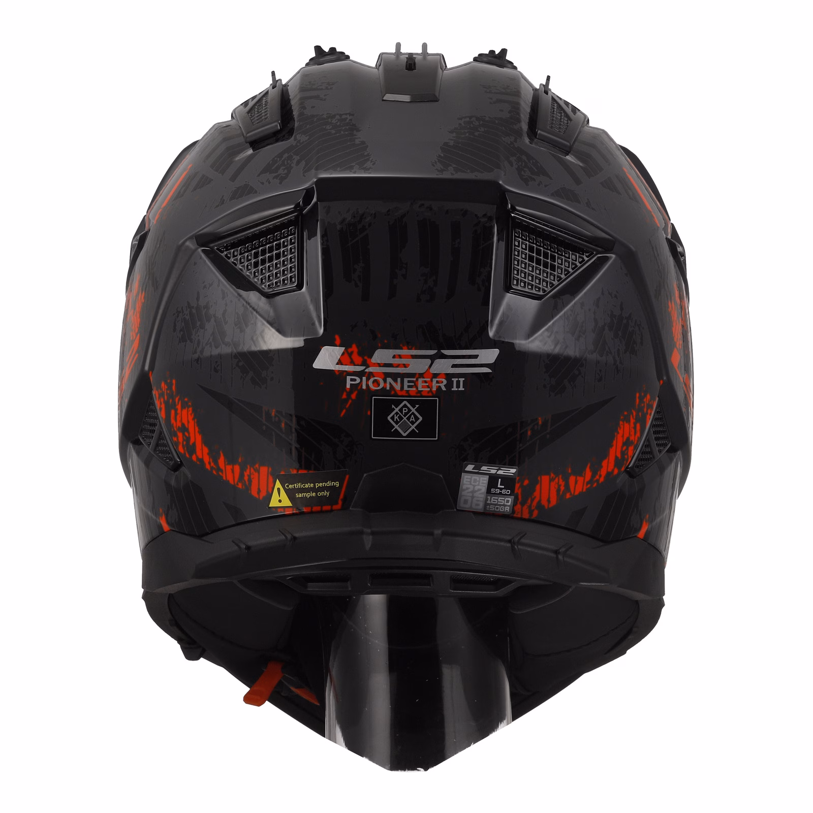 LS2 MX702 Pioneer II Crazy Adventure Helmet Black / Grey / Red - Image 4