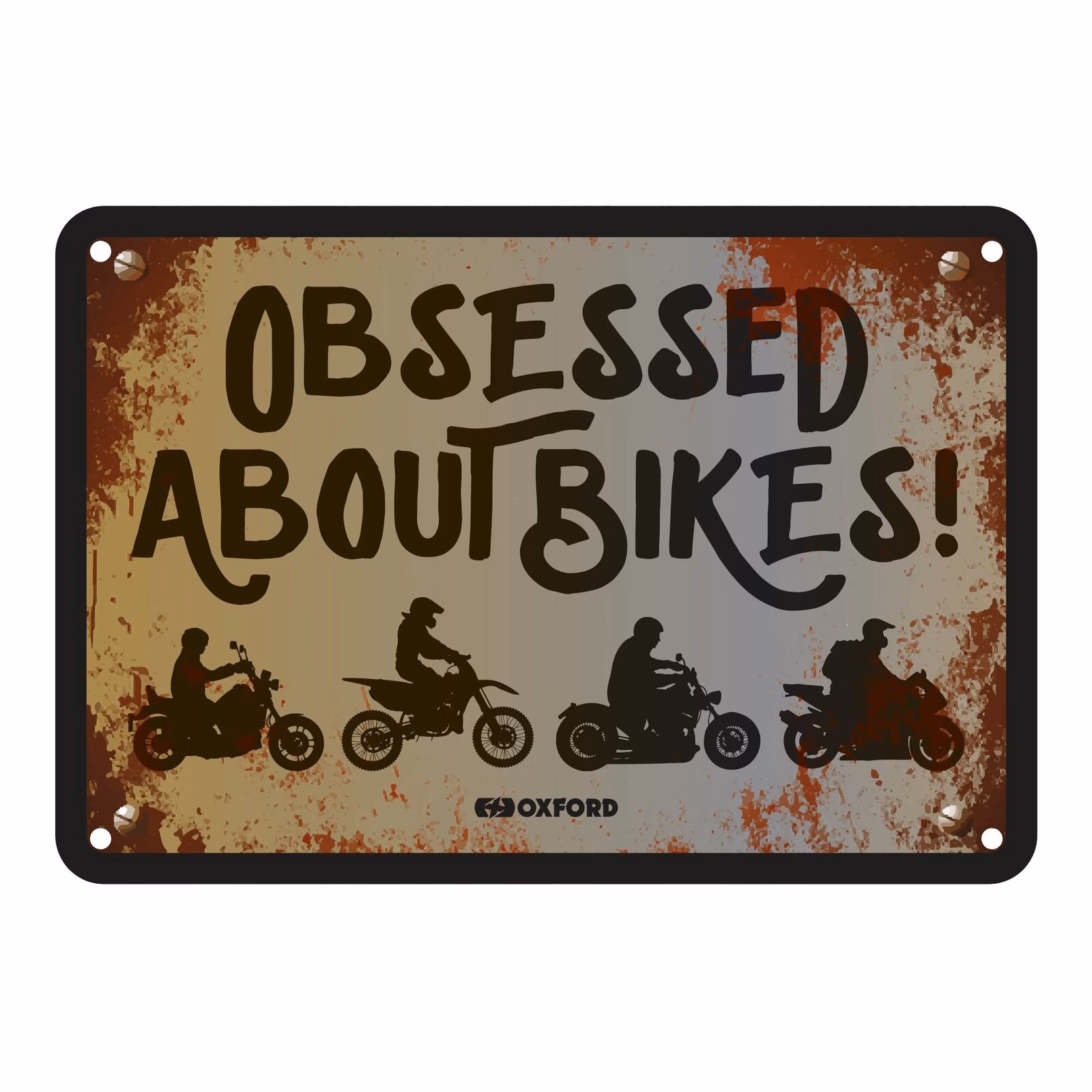 Oxford Garage Metal Sign: "Obsessed About Bikers" - Image 1
