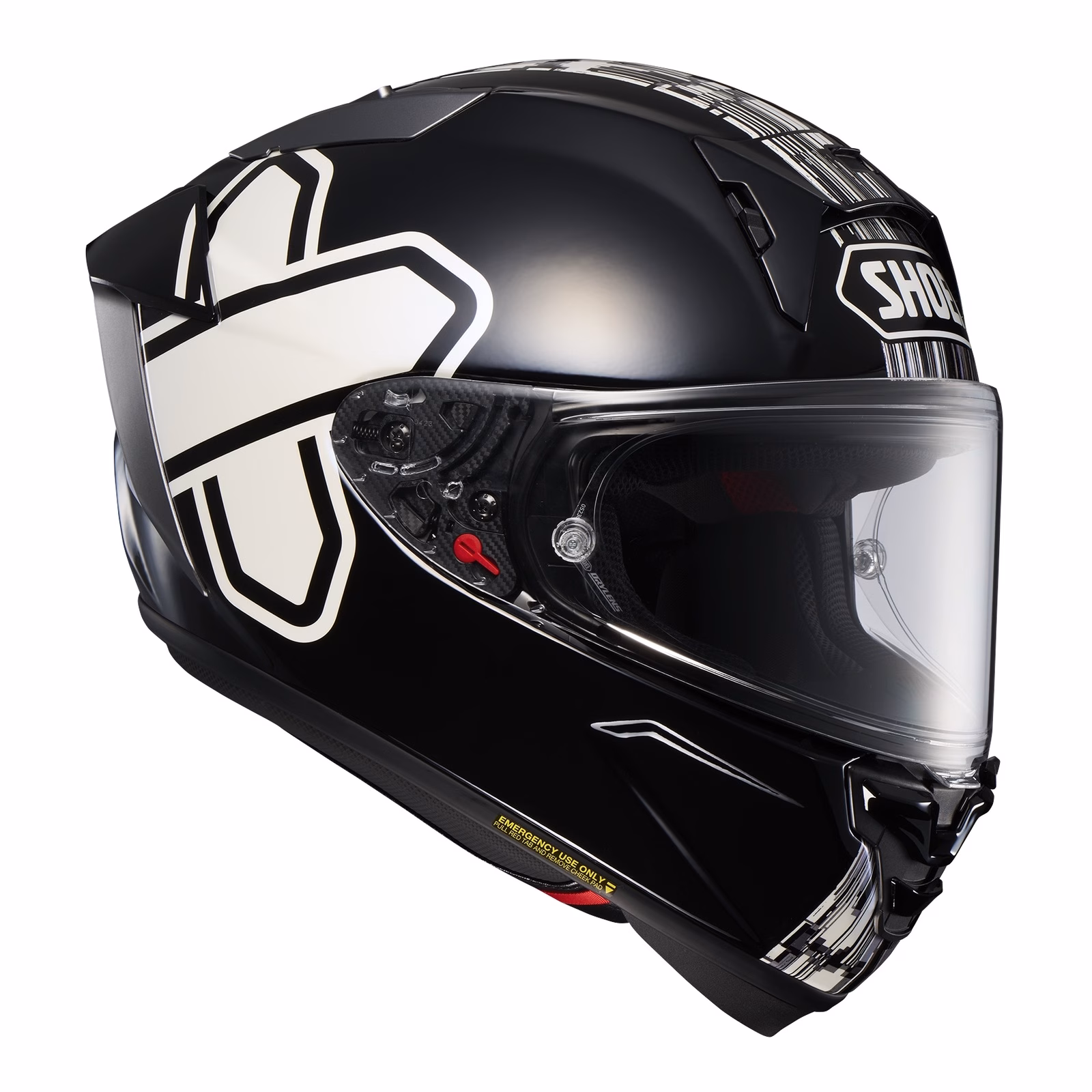 Shoei X-SPR Pro Cross Logo TC-5 Road Helmet Black / White - Image 2