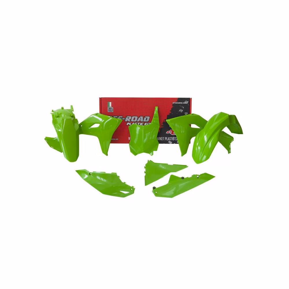 PLASTICS KIT RTECH 6 PIECE GREEN WITH FORK PROTECTORS KXF450 24-ON