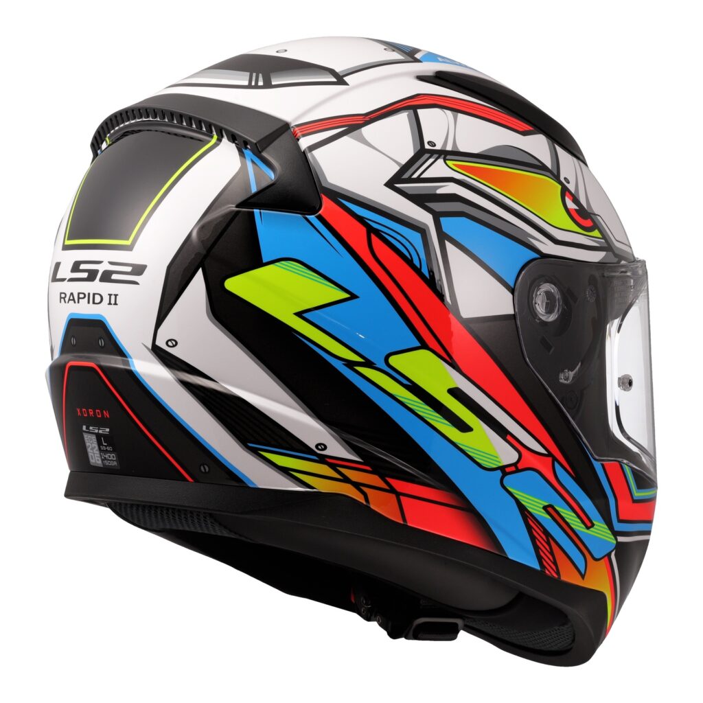 LS2 FF353 Rapid II XDron Road Helmet - White / Hi-Vis Orange / Blue