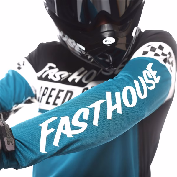 Fasthouse Grindhouse Akin Motocross Jersey, Marine/Black