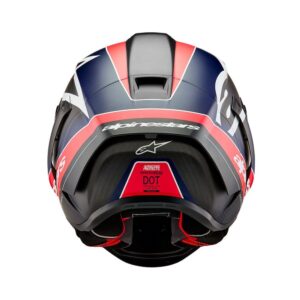 Alpinestars Supertech R10 Road Helmet Team Black Carbon/Red Fluoro/Dark Blue Matte - Image 7
