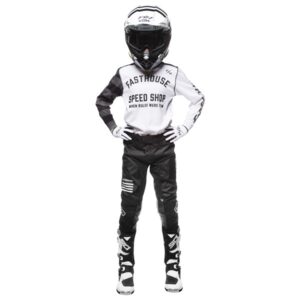 Fasthouse Carbon Eternal Motocross Jersey Youth White/Black - Image 5