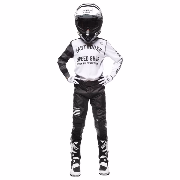 Fasthouse Carbon Eternal Motocross Jersey Youth White/Black