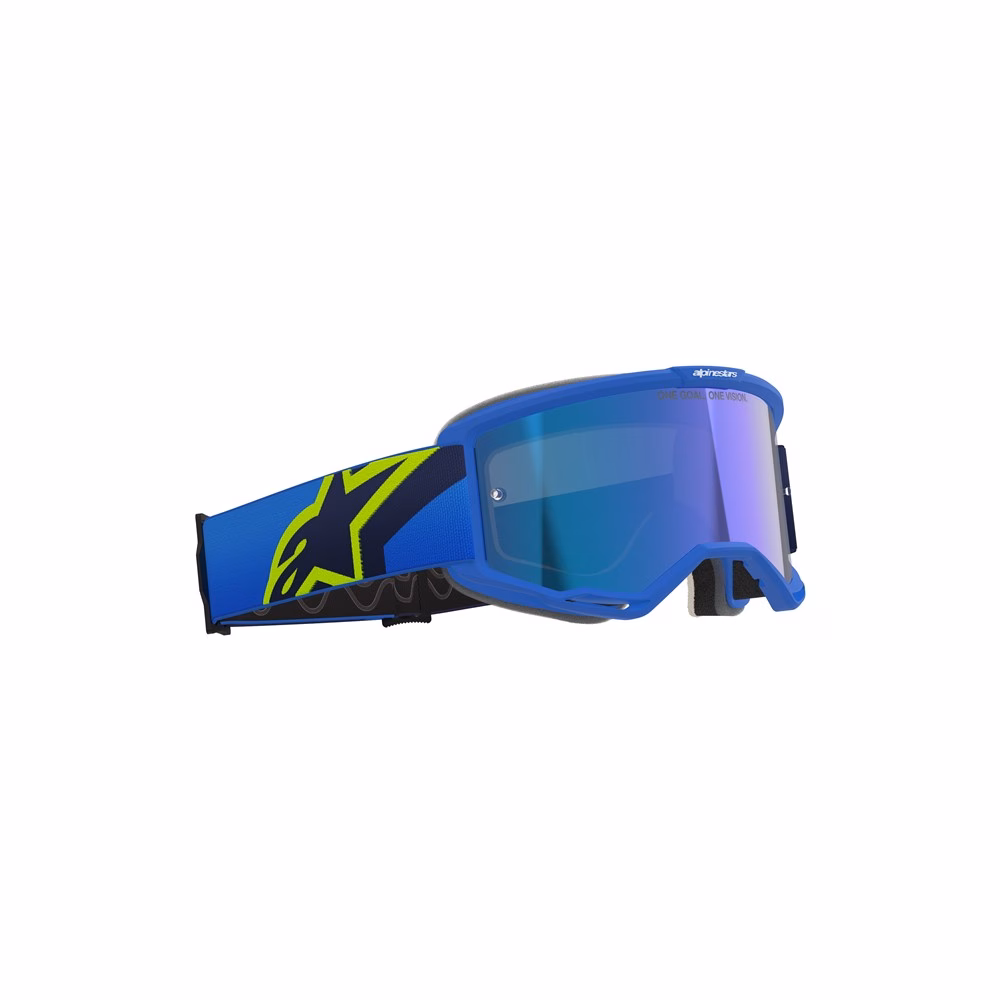 Alpinestars Vision 5 Corp Motocross Goggles Blue/Yellow Fluoro - Mirror Blue Lens